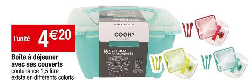 boîte à déjeuner avec ses couverts