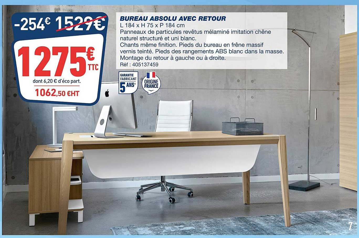 bureau absolu avec retour