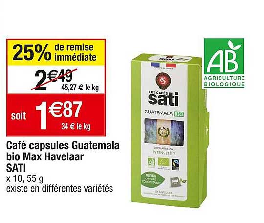 café capsules guatemala bio max havelaar sati