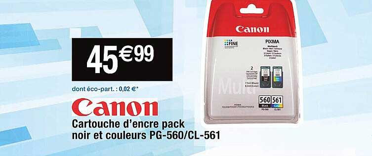 cartouche d'encre pack noir et couleurs canon