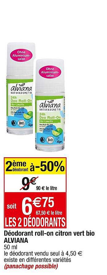 déodorant roll-on citron vert bio alviana
