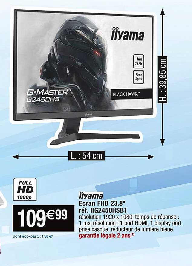 écran fhd 23.8" iiyama