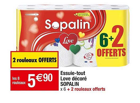 essuie-tout love décoré sopalin