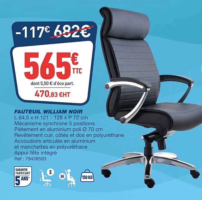 Fauteuil William Noir