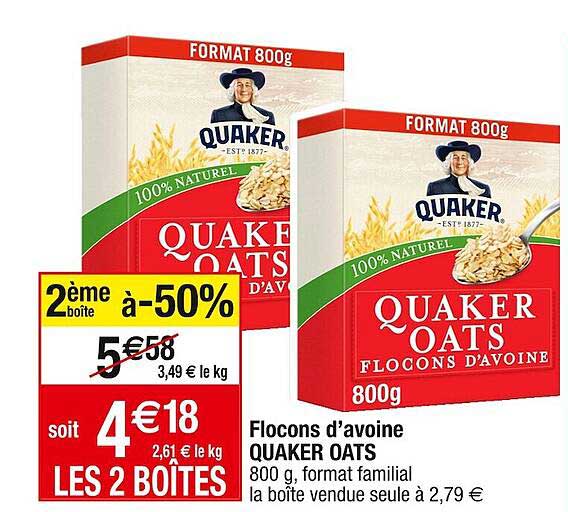 flocons d'avoine quaker oats