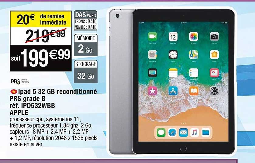 iPad 5 32gb reconditionné prs grade b
