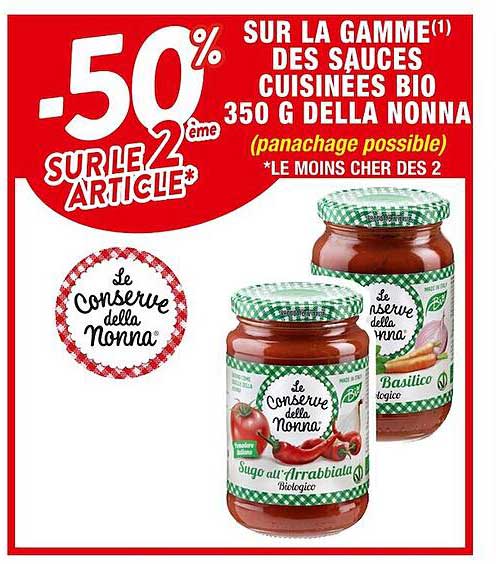 la gamme des sauces cuisinées bio 350 g della nonna