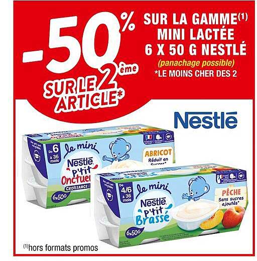 la gamme mini lactée 6 x 50 g nestlé