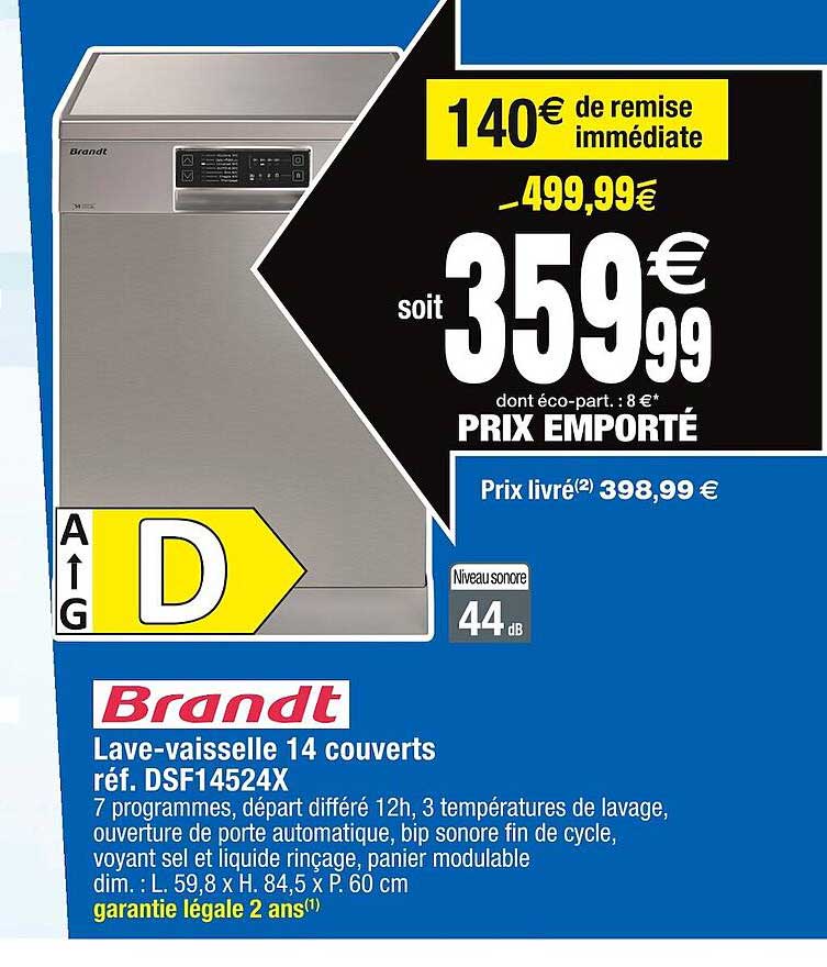 lave-vaisselle 14 couverts brandt