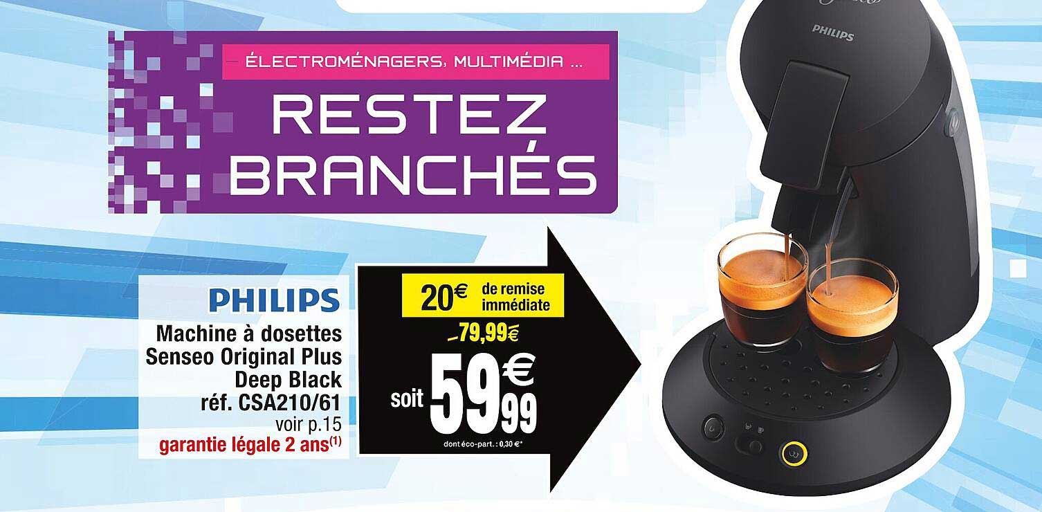 machine à dosettes senseo original plus deep black philips