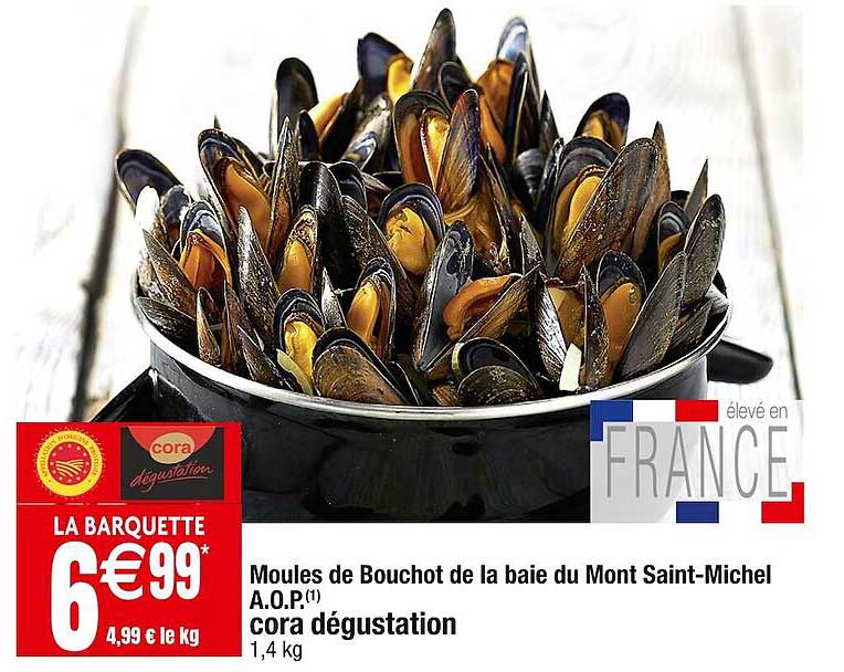 moules de bouchot de la baie du mont saint-michel a.o.p. cora dégustation