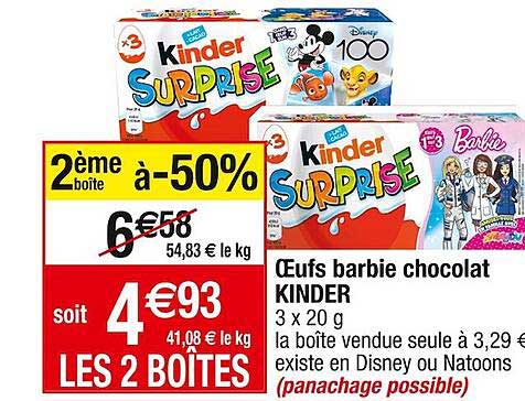 œufs Barbie Chocolat Kinder