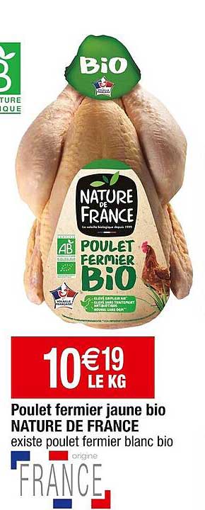 Poulet Fermier Jaune Bio Nature De France