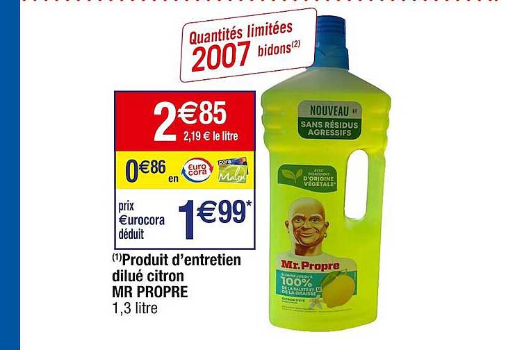 produit d'entretin dilué citron mr propre