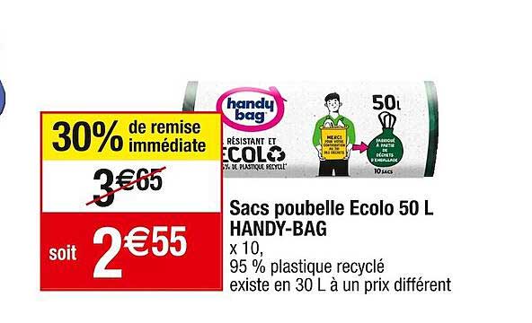 sacs poubelle écolo 50 l handy-bag