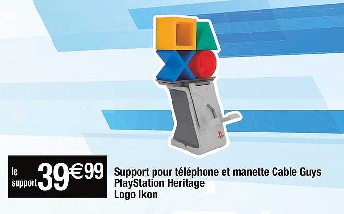 support pour téléphone et manette câble guys playstation héritage logo ikon