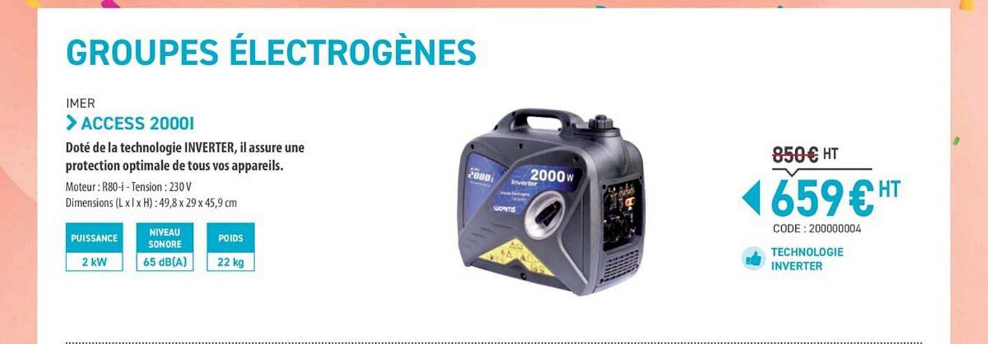 groupes électrogènes access 2000l imer
