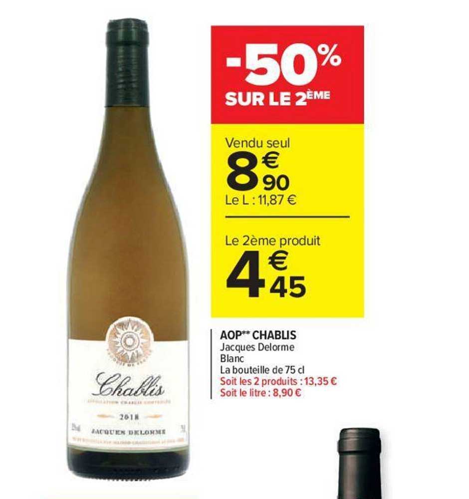 aop chablis jacques delorme -50% sur le 2ème