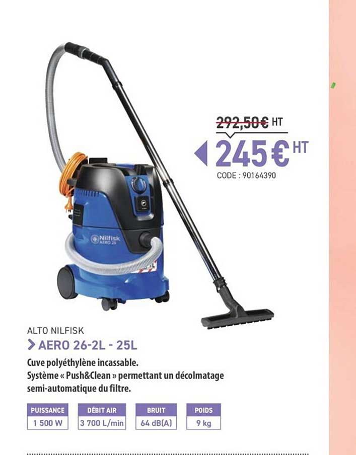 aspirateur aero 26 2l 25l alto nilfisk