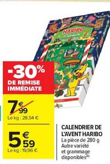 calendrier de l'avent haribo -30% de remise immédiate