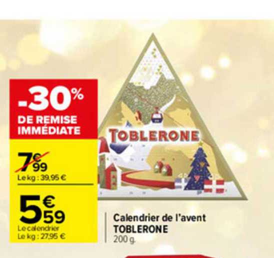 calendrier de l'avent toblerone