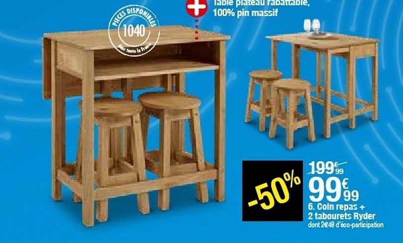 coin repas + 2 tabourets ryder