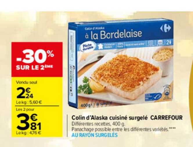 Colin D'alaska Cuisiné Surgelé Carrefour