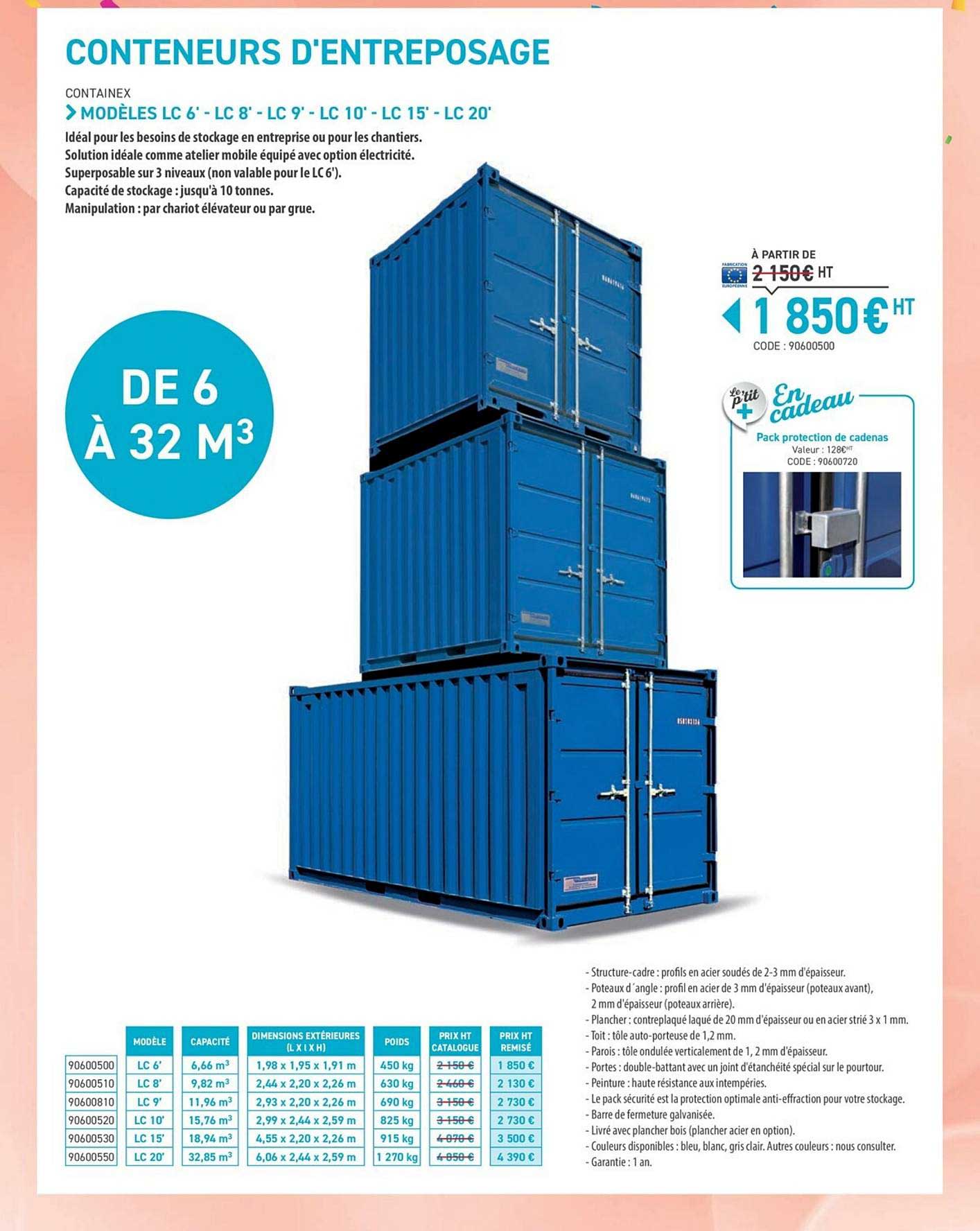 conteneur d'entreposage containex