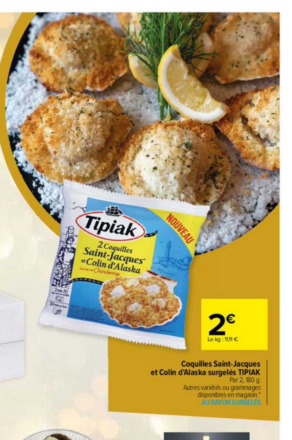 Coquilles Saint Jacques Et Colin D'alaska Surgelés Tipiak
