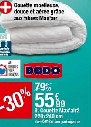couette max'air 2 220x240 cm dodo