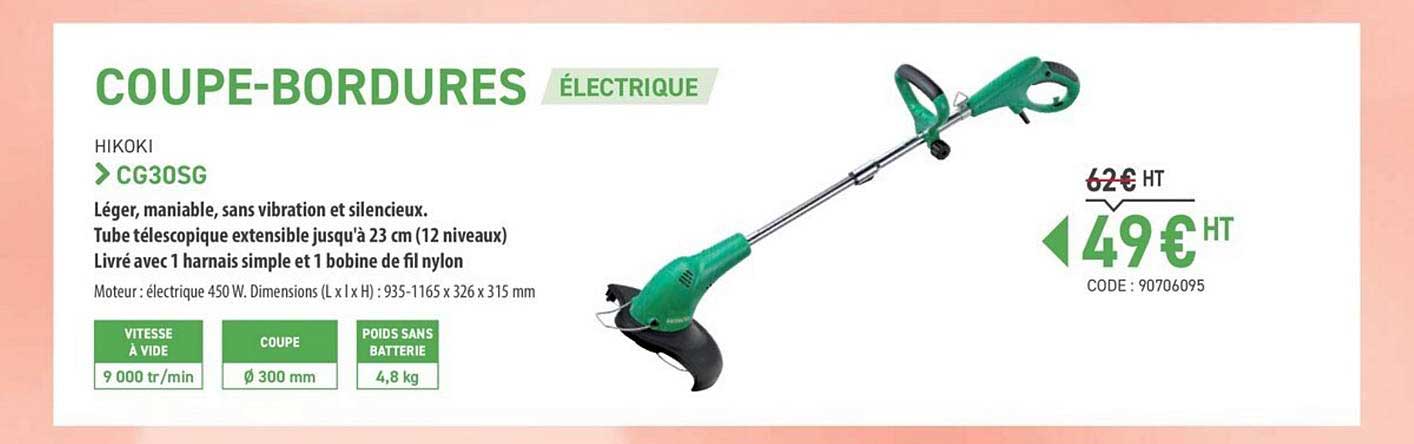 coupe bordures électrique cg30sg hikoki