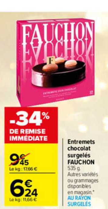 entremets chocolat surgelés fauchon