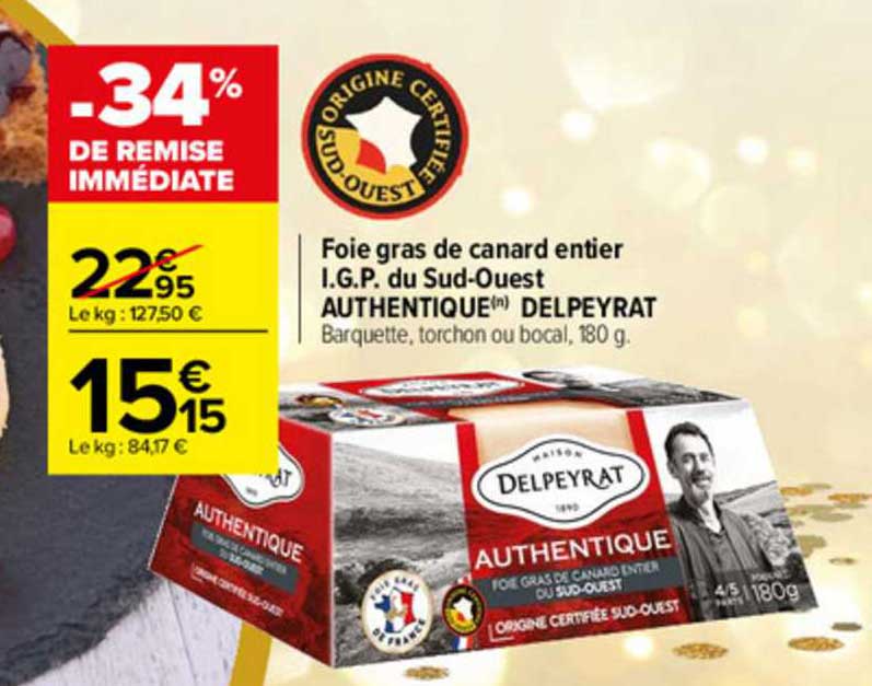 foie gras de canard entier i.g.p. du sud-ouest authentique delpeyrat