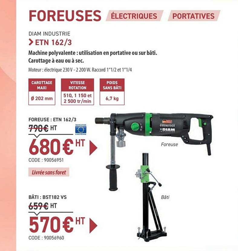 foreuses électriques portatives etn 162 3 diam industrie