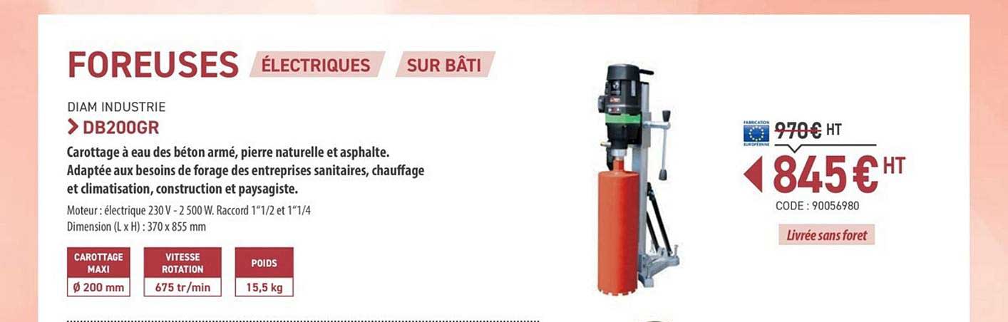 foreuses électriques sur bâti db200gr diam industrie