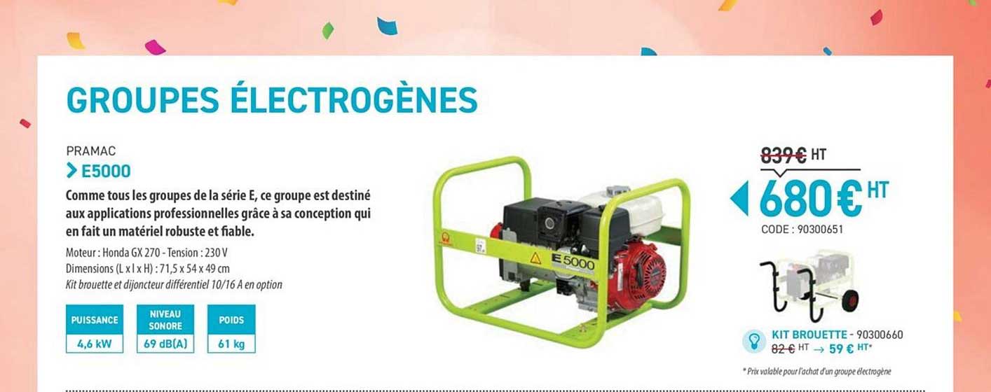 groupes électrogènes pramac e5000