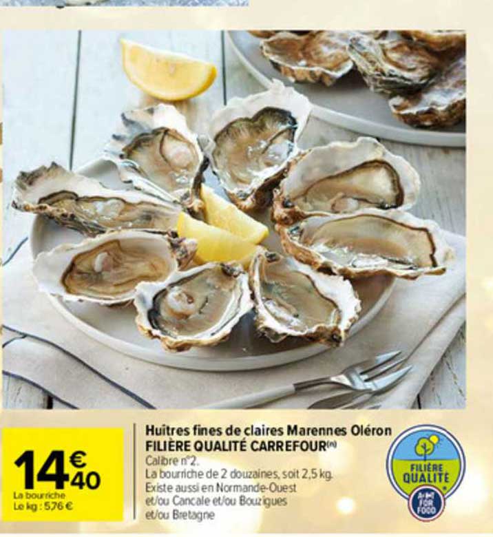 huîtres fines de claires marennes oléron