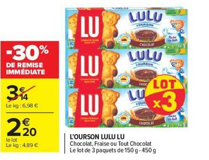 L'ourson Lulu Lu -30% De Remise Immédiate