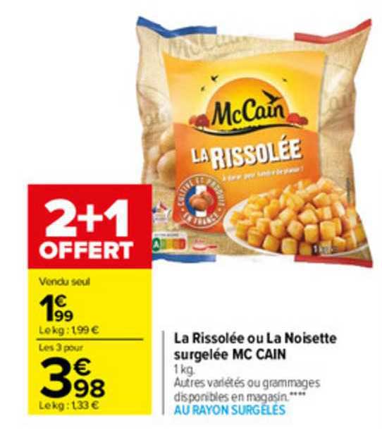 la rissolée ou la noisette surgelée mc cain