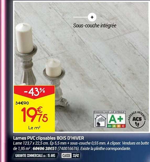 lames pvc clipsables bois d'hiver
