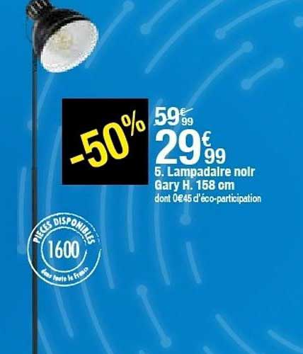 lampadaire noir gary h. 158 cm