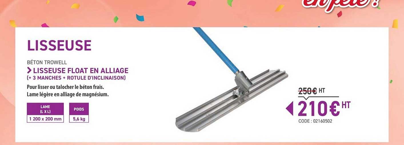 lisseuse float en alliage béton trowell