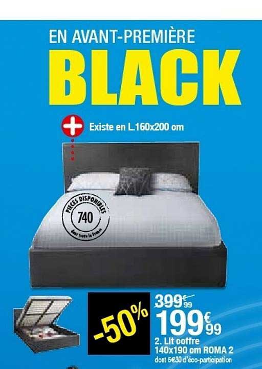 lit coffre 140x190 cm roma 2