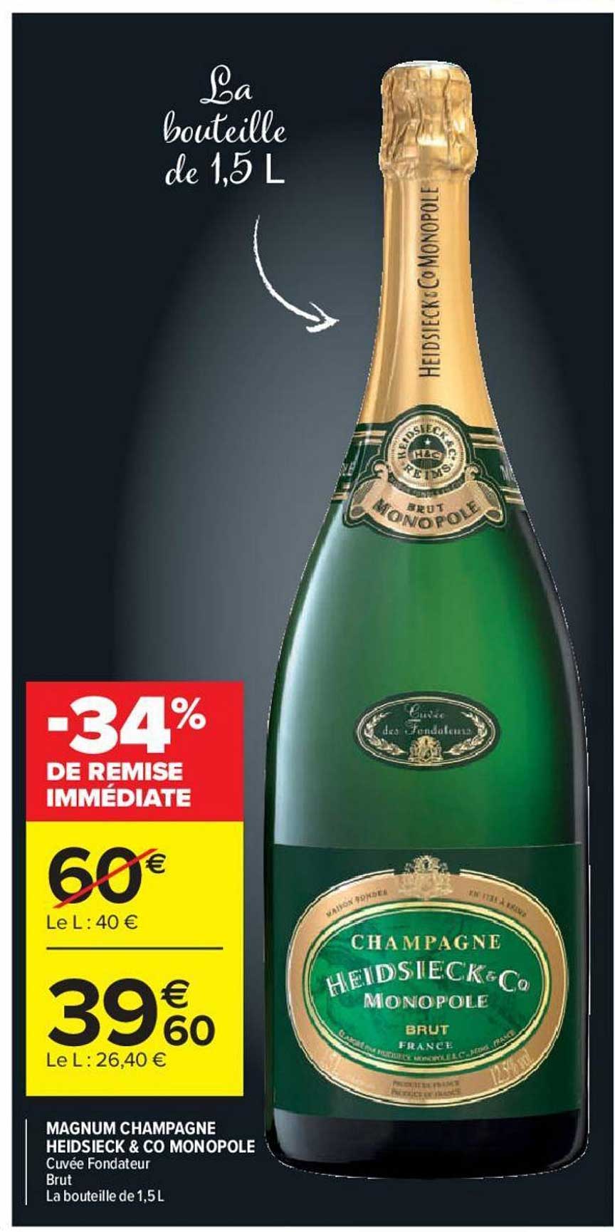 Magnum Champagne Heidsick & Co Monopole -34% De Remise Immédiate