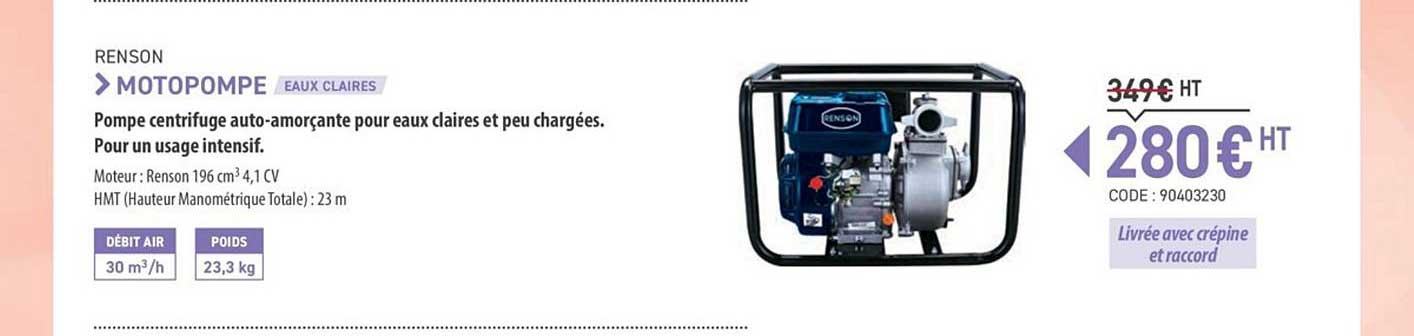 motopompe eaux claires renson
