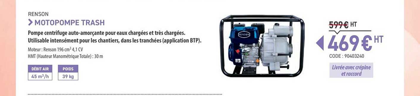motopompe trash renson