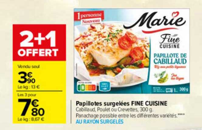 Papillotes Surgelées Fine Cuisine Marie