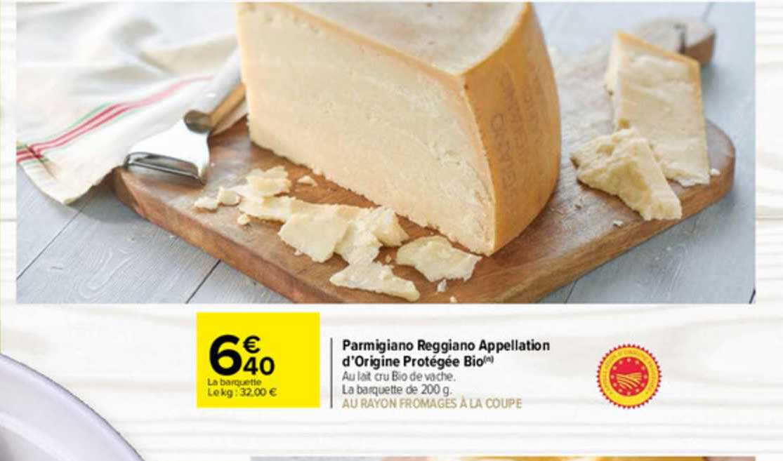 parmigiano reggiano appellation d'origine protégée bio
