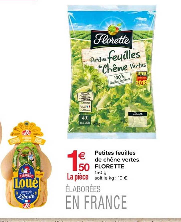 petites feuilles de chêne vertes florette