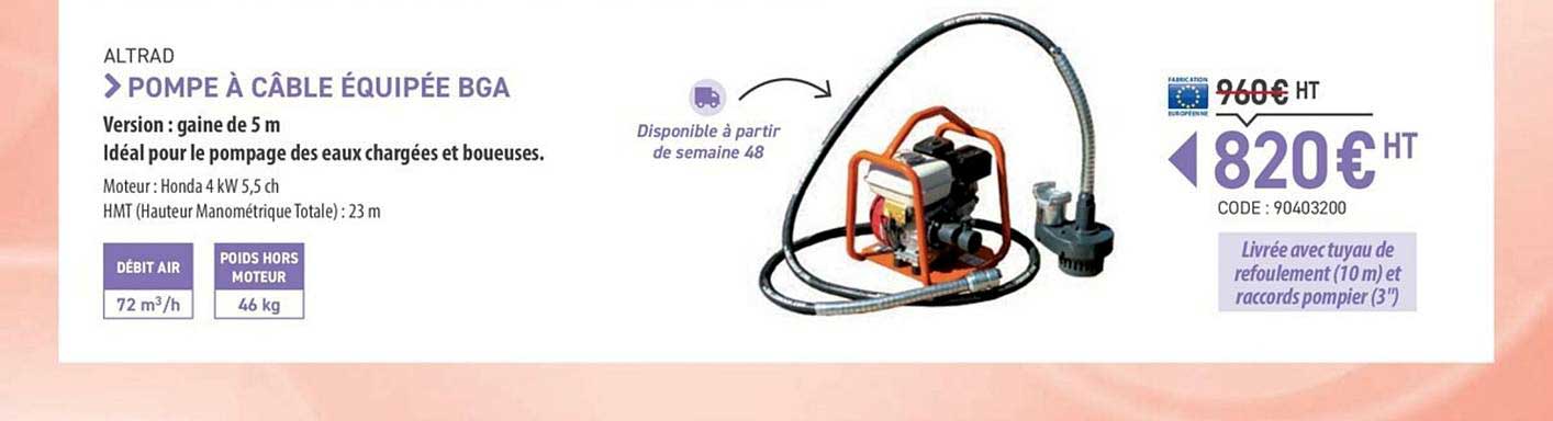 pompe à câble équipée bga altrad